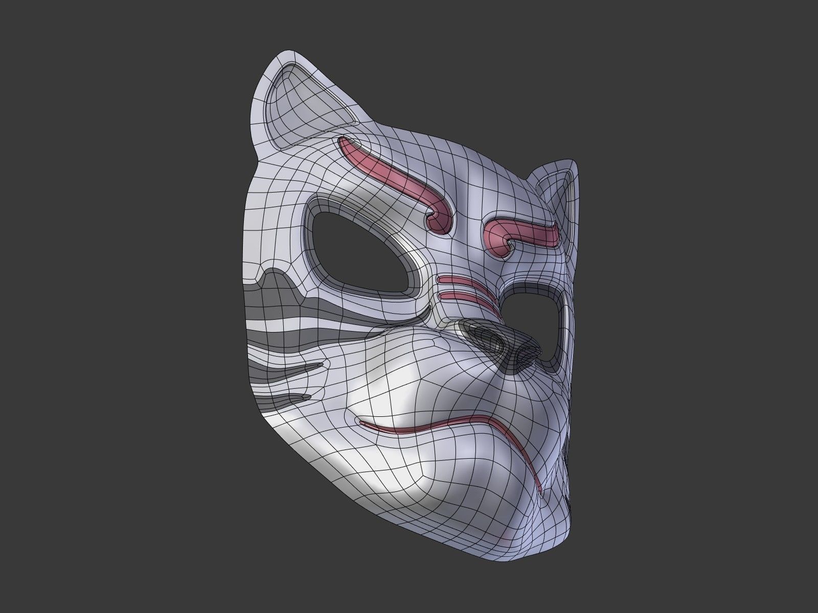 Tiger Mask Low-poly 3D model_13