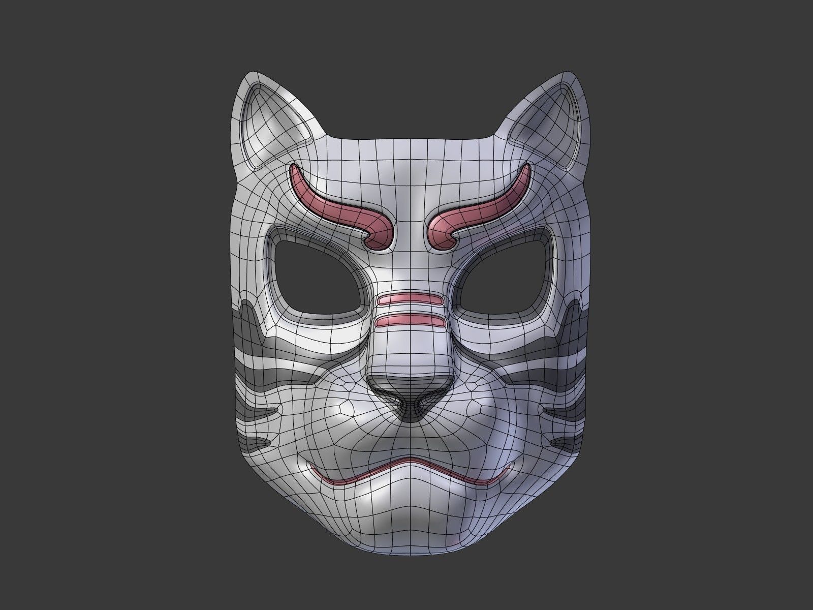 Tiger Mask Low-poly 3D model_5