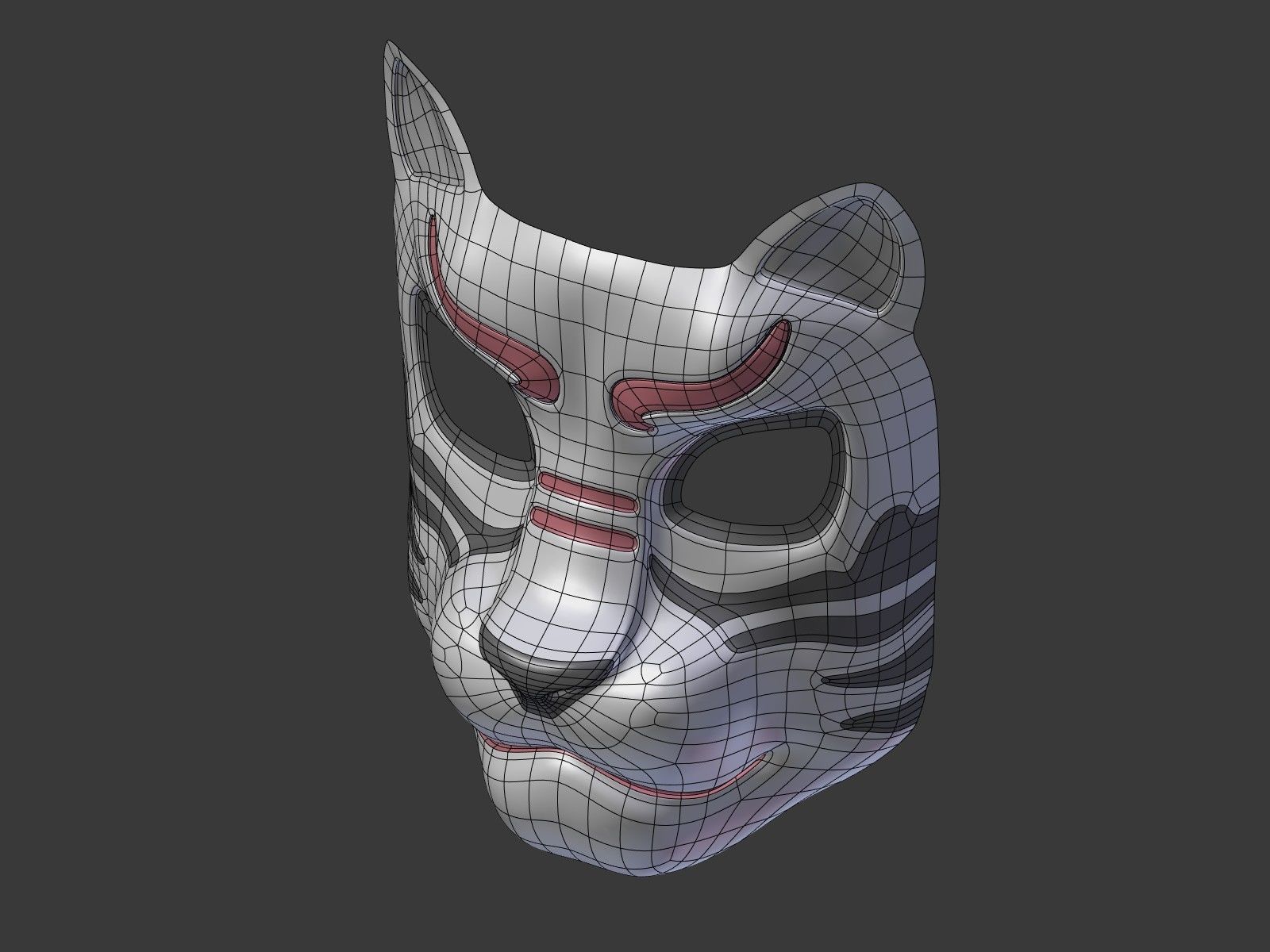 Tiger Mask Low-poly 3D model_11