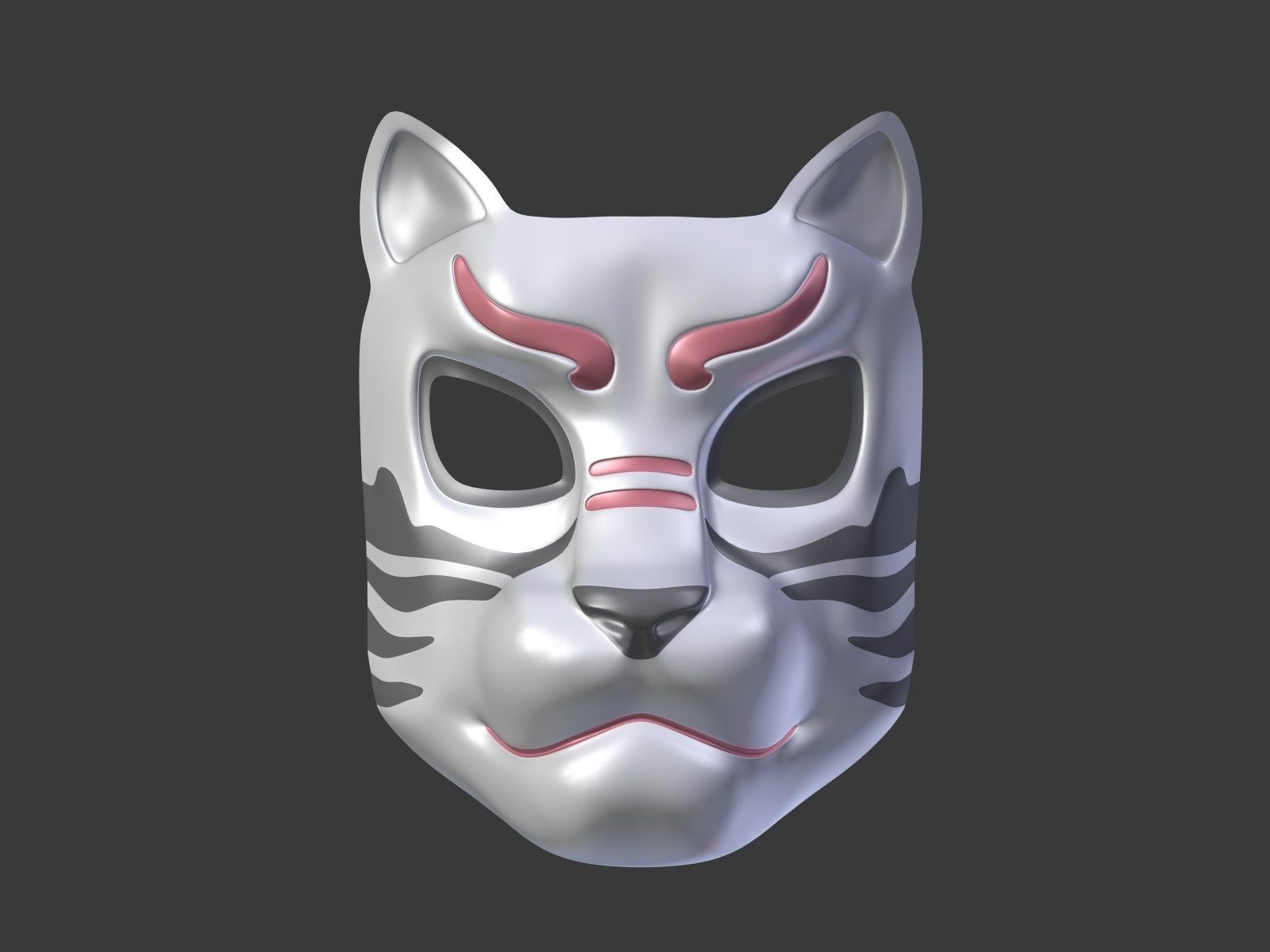 Tiger Mask Low-poly 3D model_4