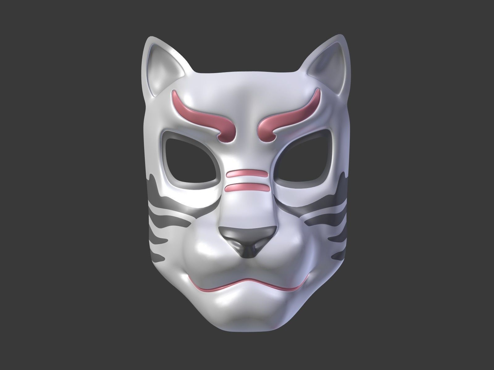 Tiger Mask Low-poly 3D model_1