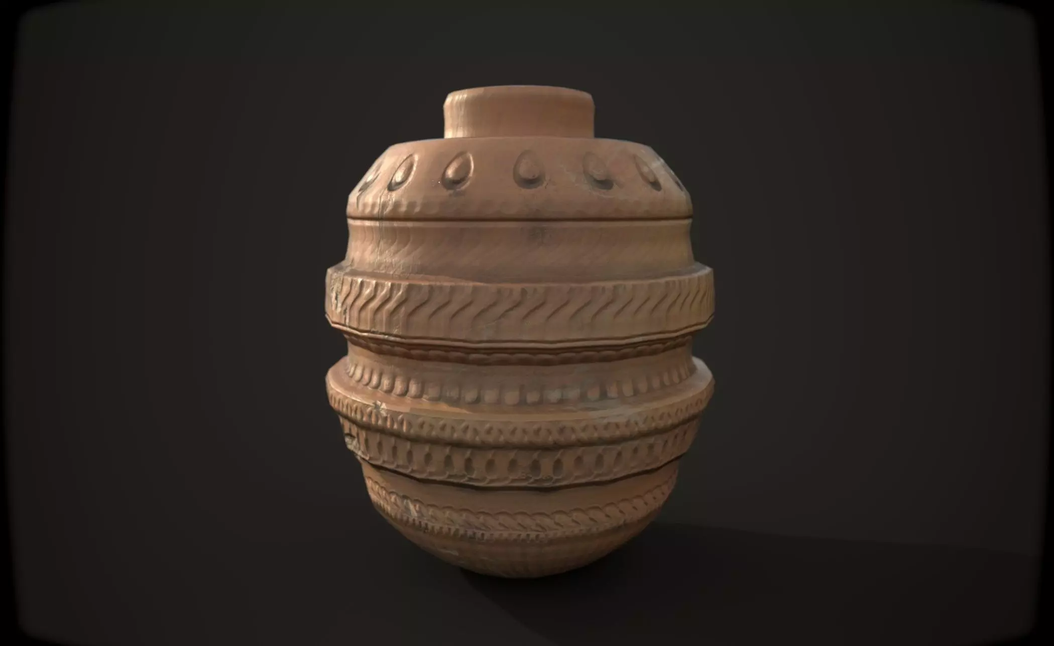 Old Clay Urn - Abstract Pattern Free low-poly 3D model