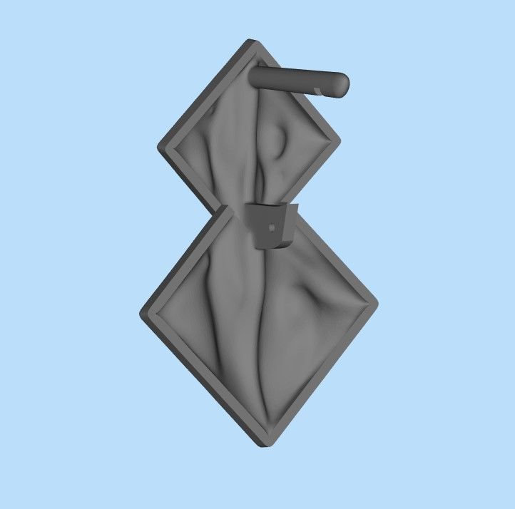 Women Earrings squares with waves 3dm stl 3D print model 3D print model_23