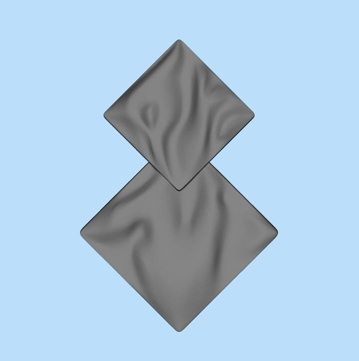 Women Earrings squares with waves 3dm stl 3D print model 3D print model_21