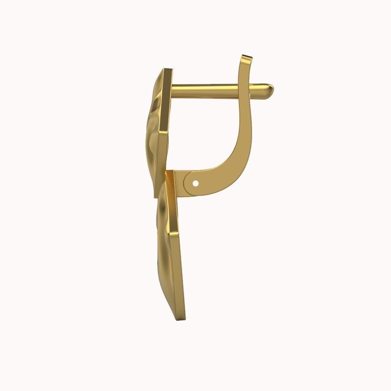 Women Earrings squares with waves 3dm stl 3D print model 3D print model_15