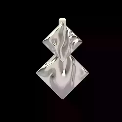 Women Earrings squares with waves 3dm stl 3D print model 3D print model