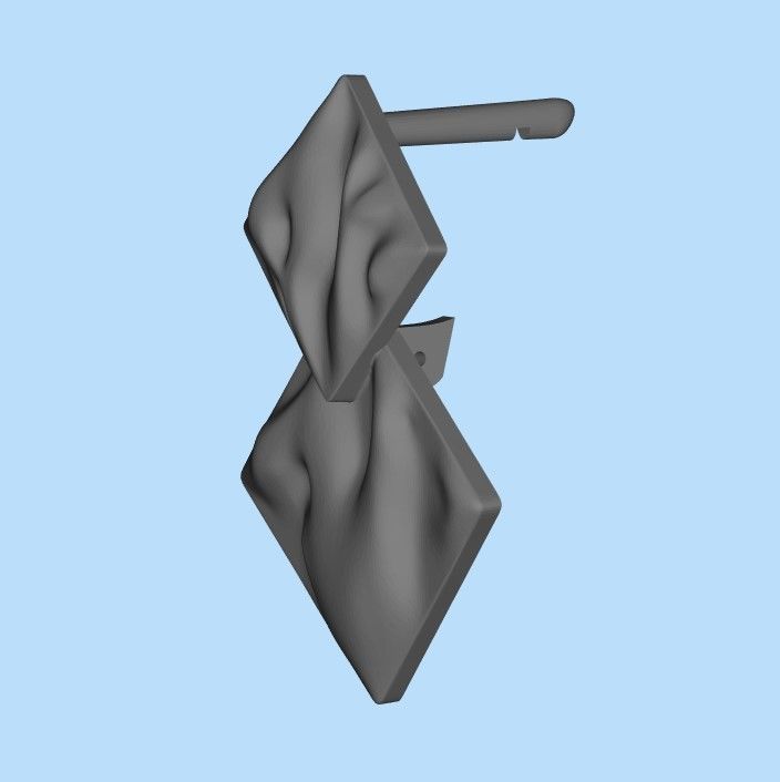 Women Earrings squares with waves 3dm stl 3D print model 3D print model_24