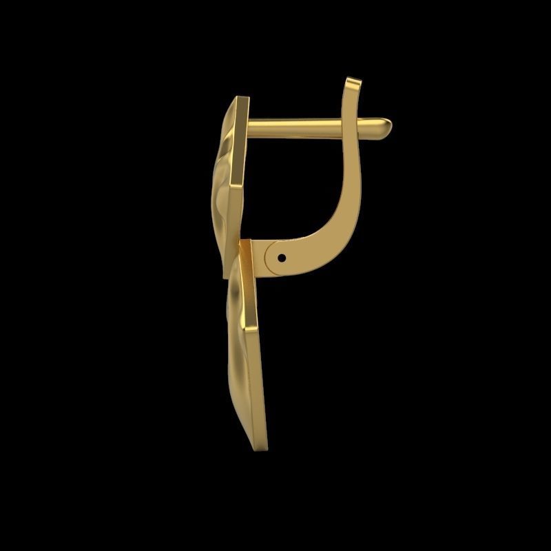 Women Earrings squares with waves 3dm stl 3D print model 3D print model_10