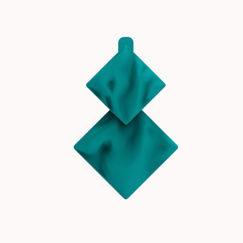 Women Earrings squares with waves 3dm stl 3D print model 3D print model_19
