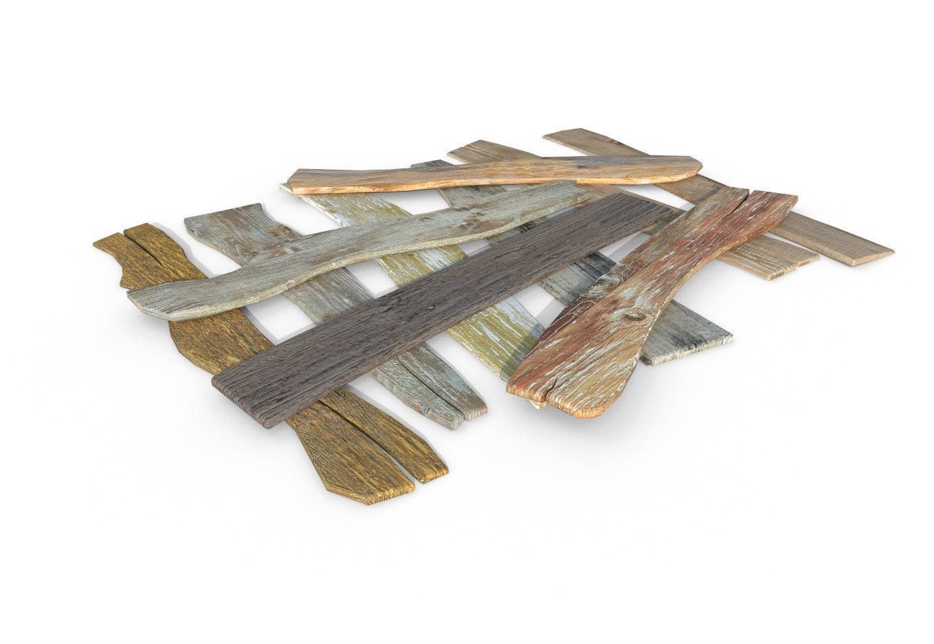 10 Plank Lowpoly Pack Low-poly 3D model_2