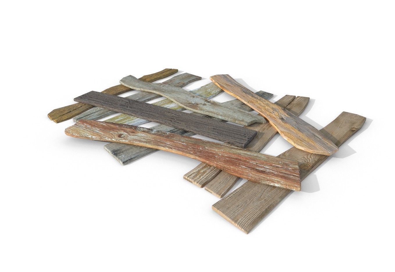 10 Plank Lowpoly Pack Low-poly 3D model_1