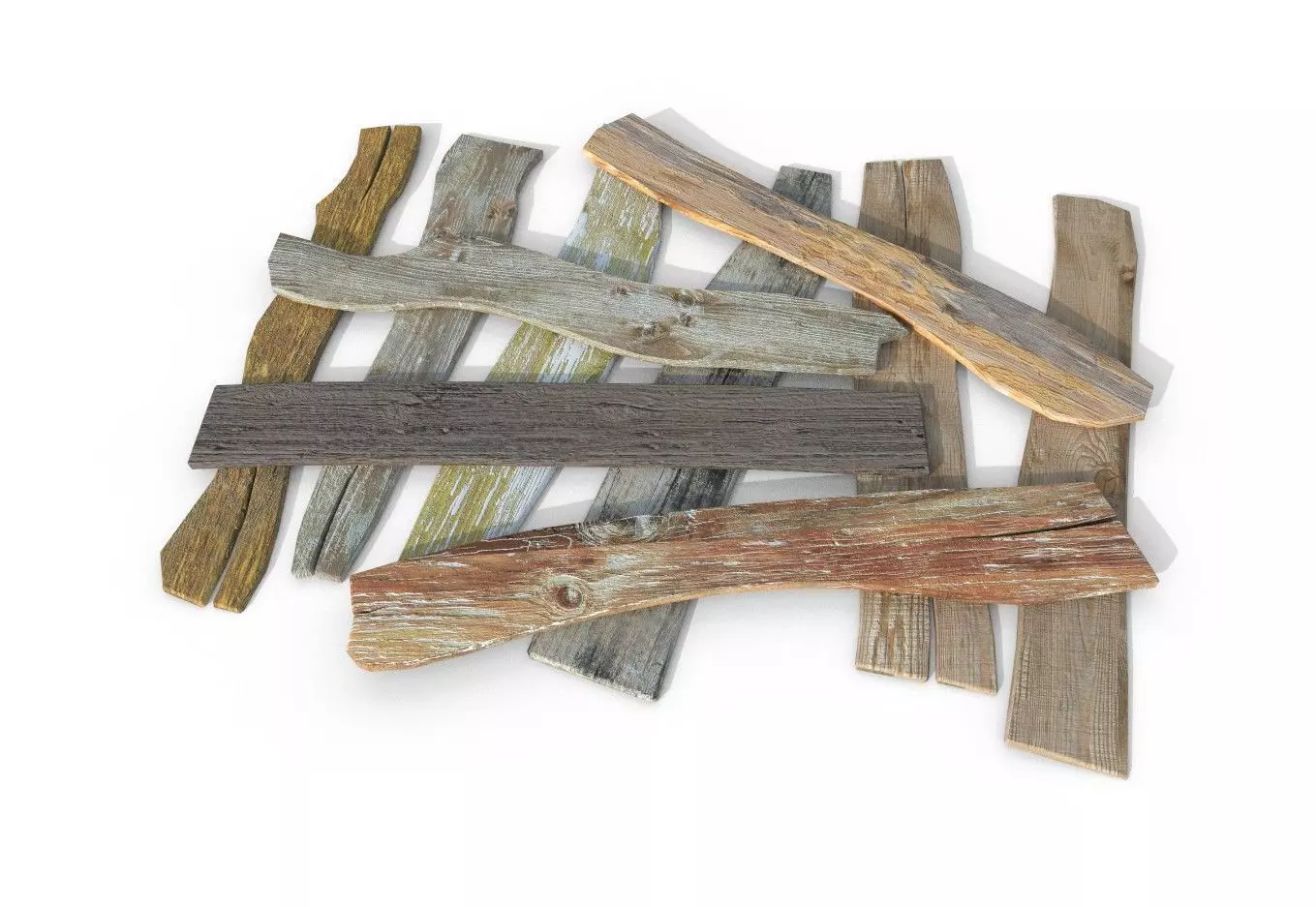 10 Plank Lowpoly Pack Low-poly 3D model_0