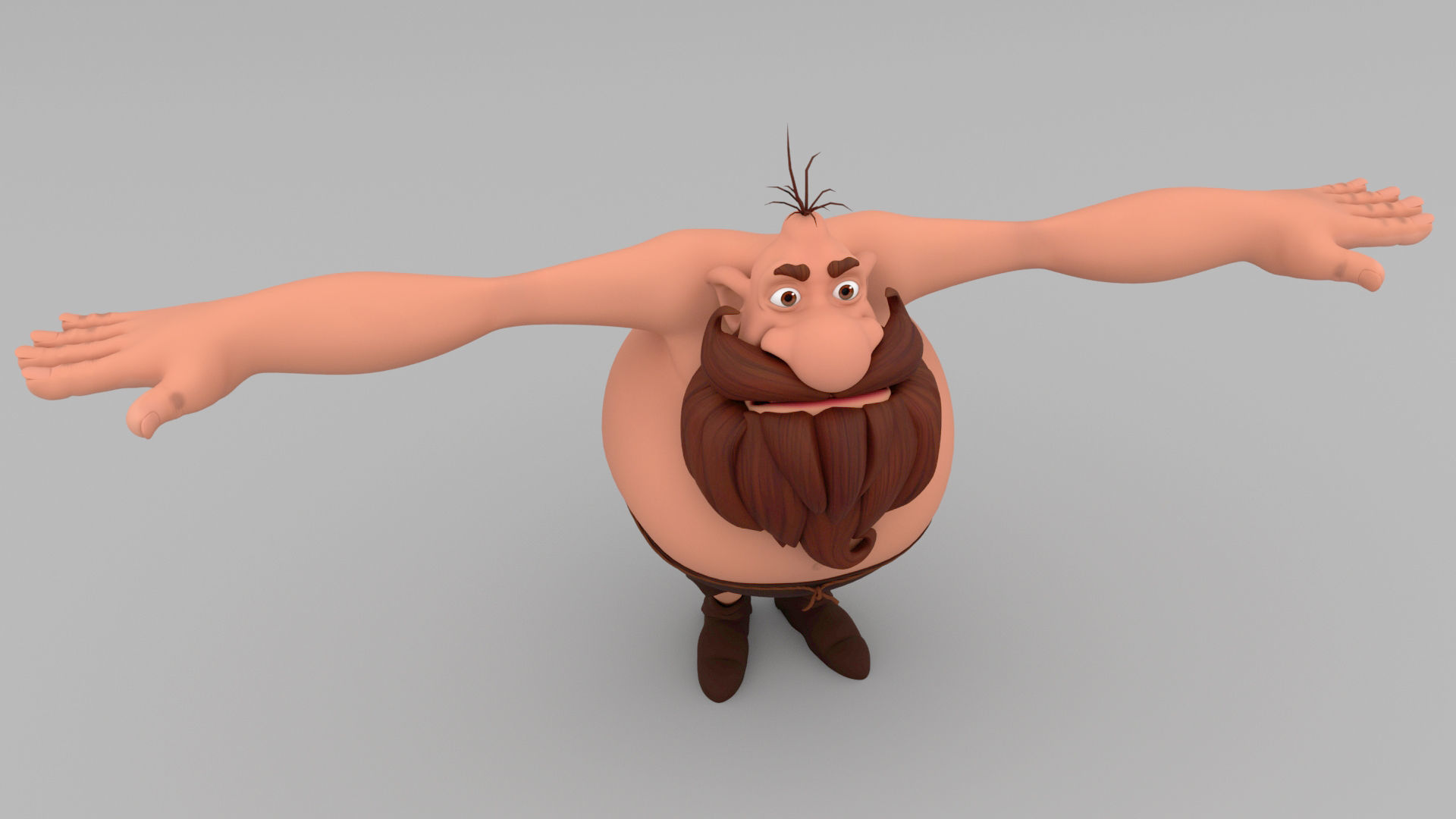wild men animation character 3D model_4