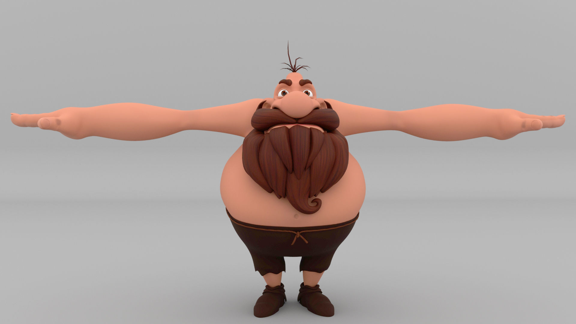 wild men animation character 3D model_1