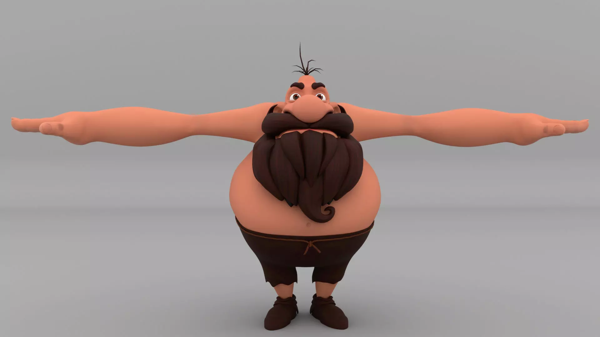 wild men animation character 3D model_0