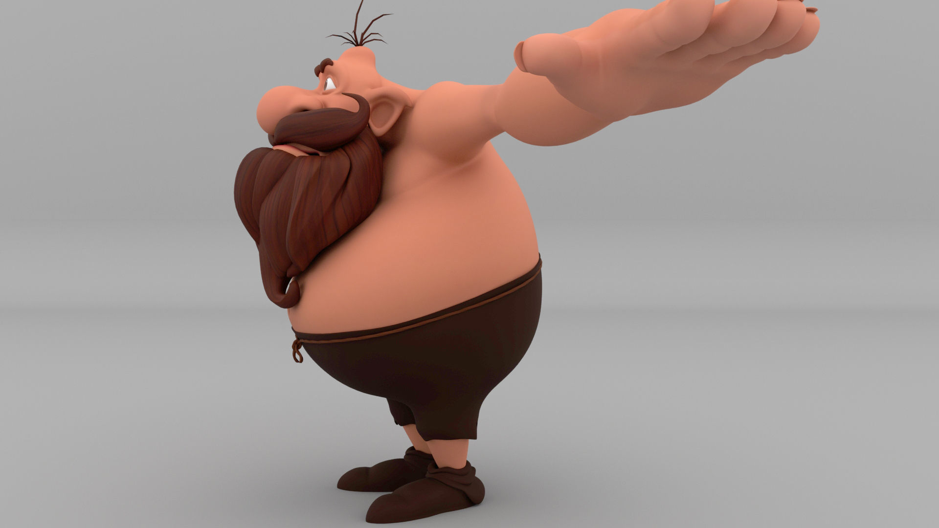wild men animation character 3D model_2