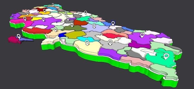 3D Turkey Map Low-poly 3D model
