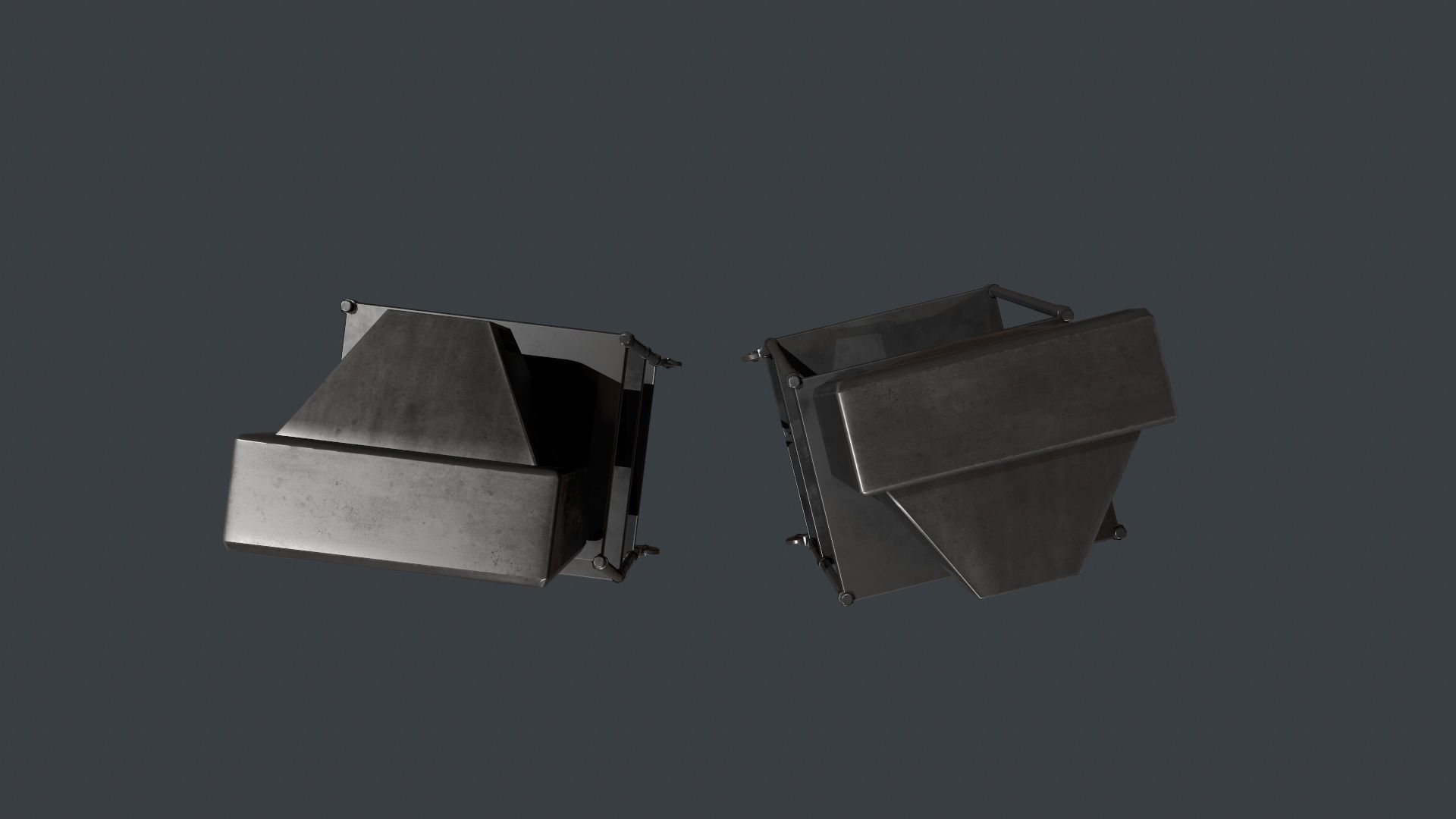 TV on Roll-out Cart Low-poly 3D model_26