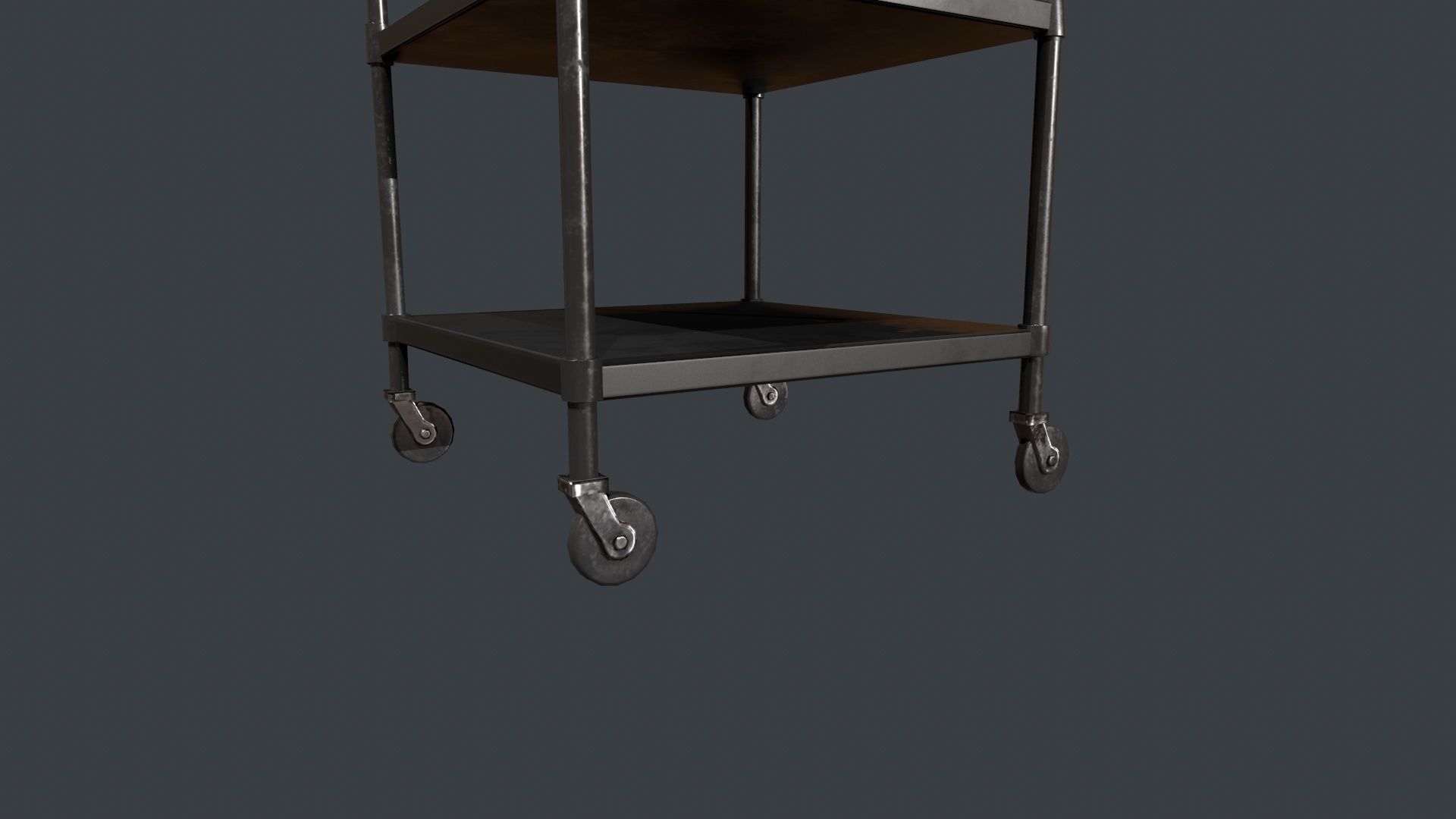 TV on Roll-out Cart Low-poly 3D model_17