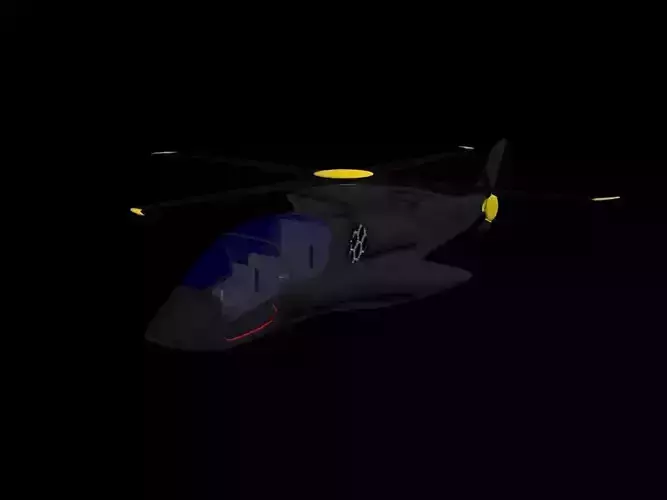 Spectre Combat Helicopter Low-poly 3D model