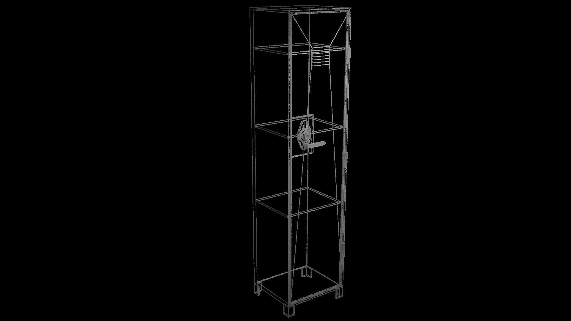 Locker metal Low-poly 3D model_3
