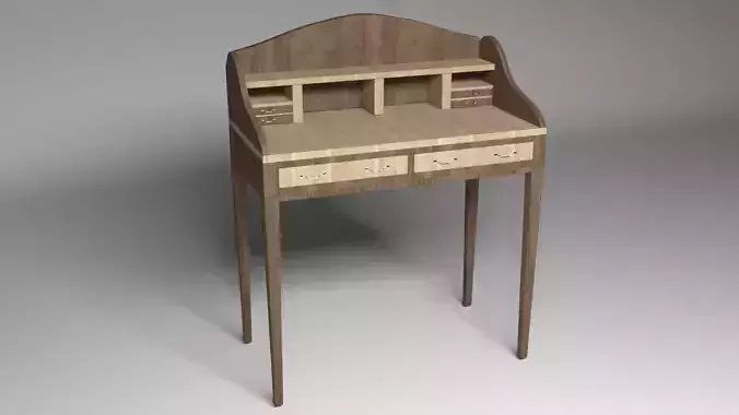 table wooden desk with two drawers