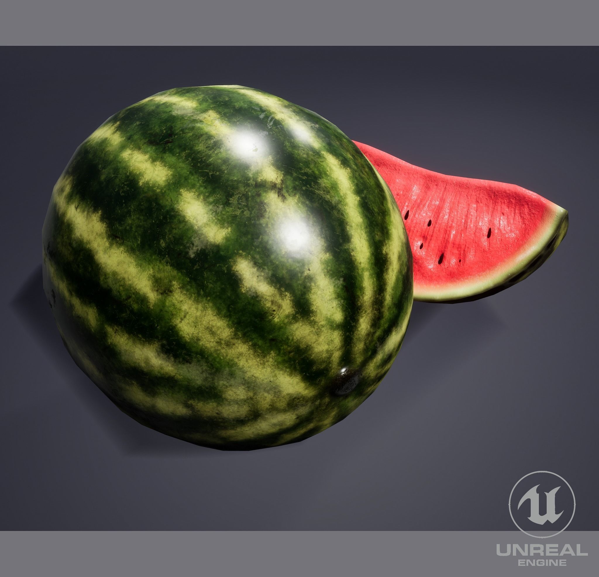 Watermelon Low-poly 3D model_9