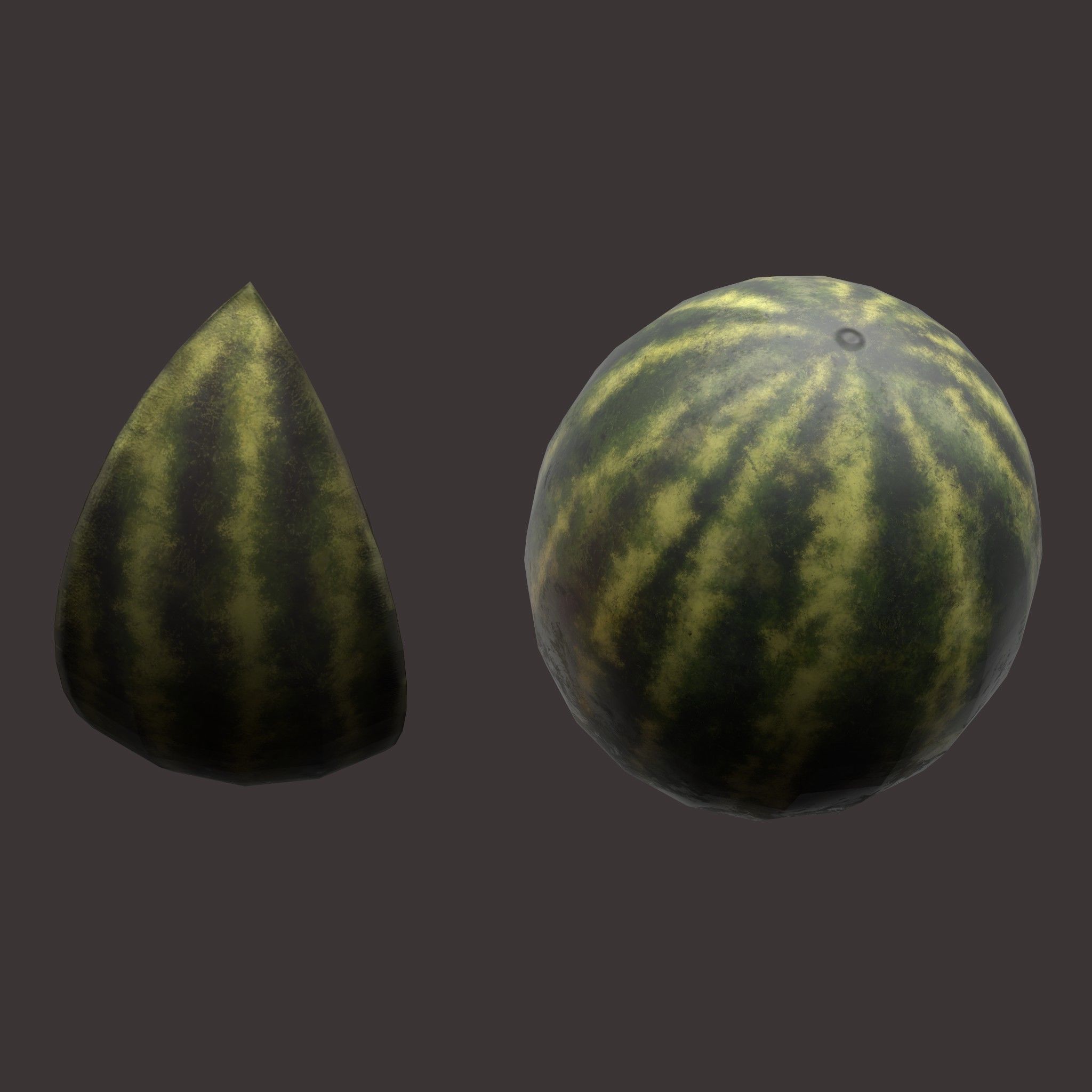 Watermelon Low-poly 3D model_20
