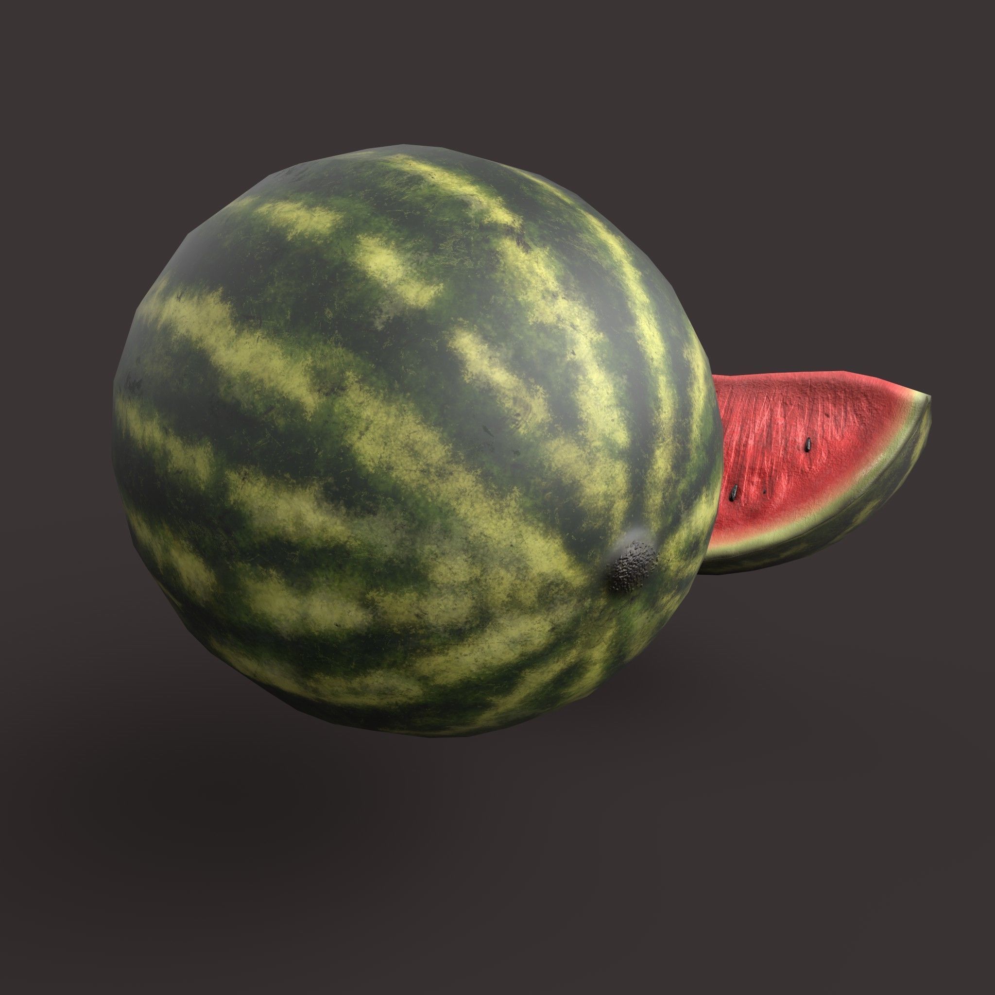 Watermelon Low-poly 3D model_5