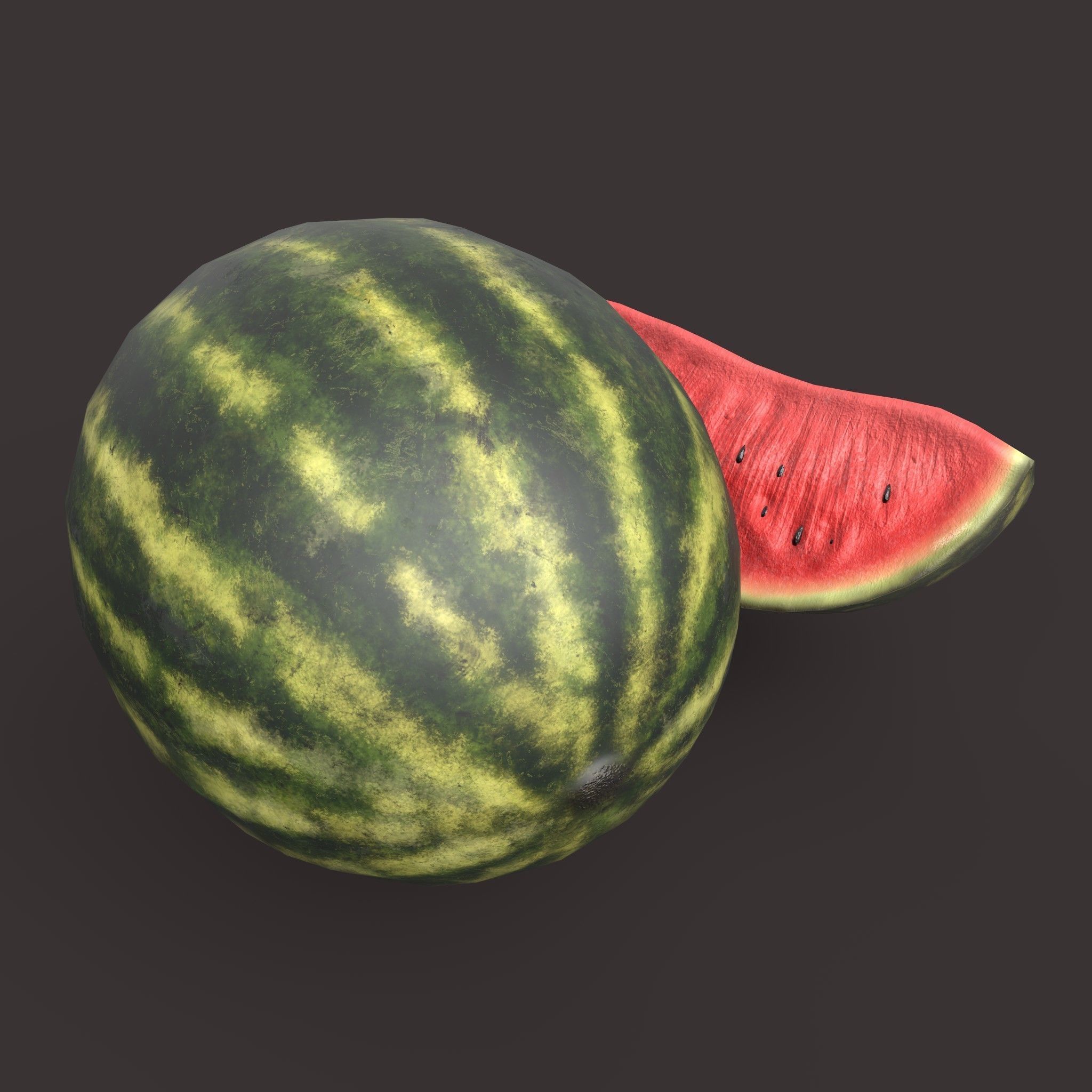 Watermelon Low-poly 3D model_17