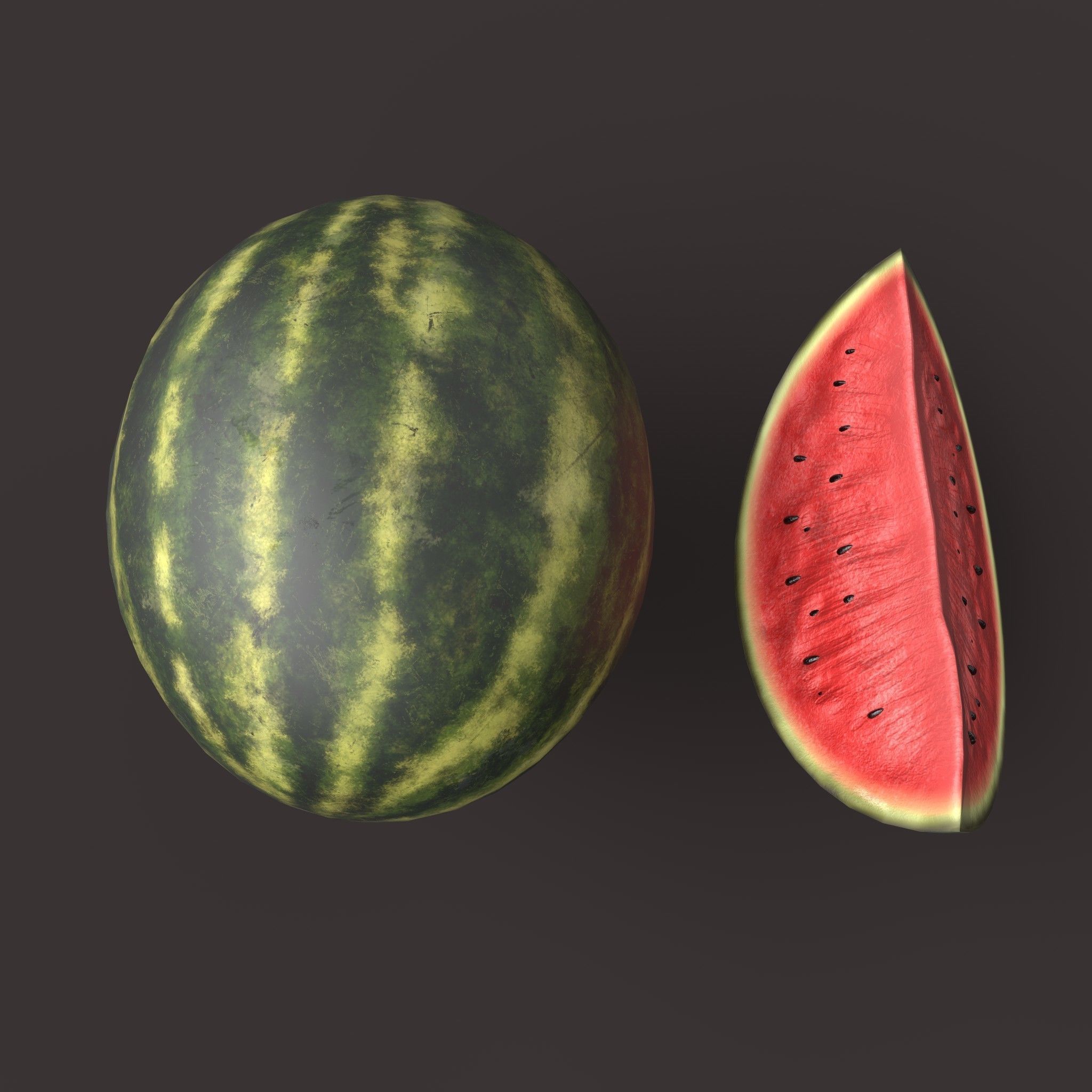 Watermelon Low-poly 3D model_18
