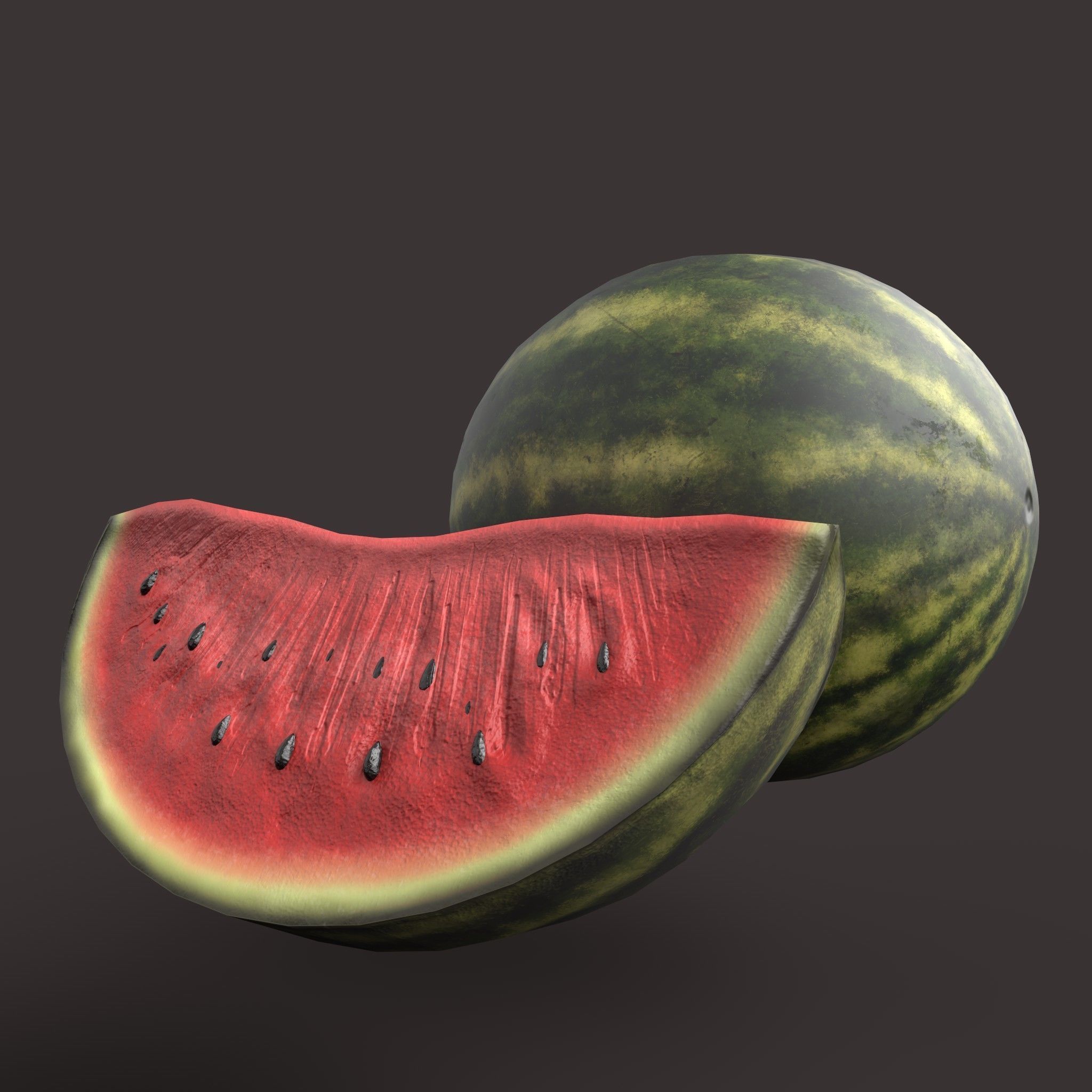 Watermelon Low-poly 3D model_19