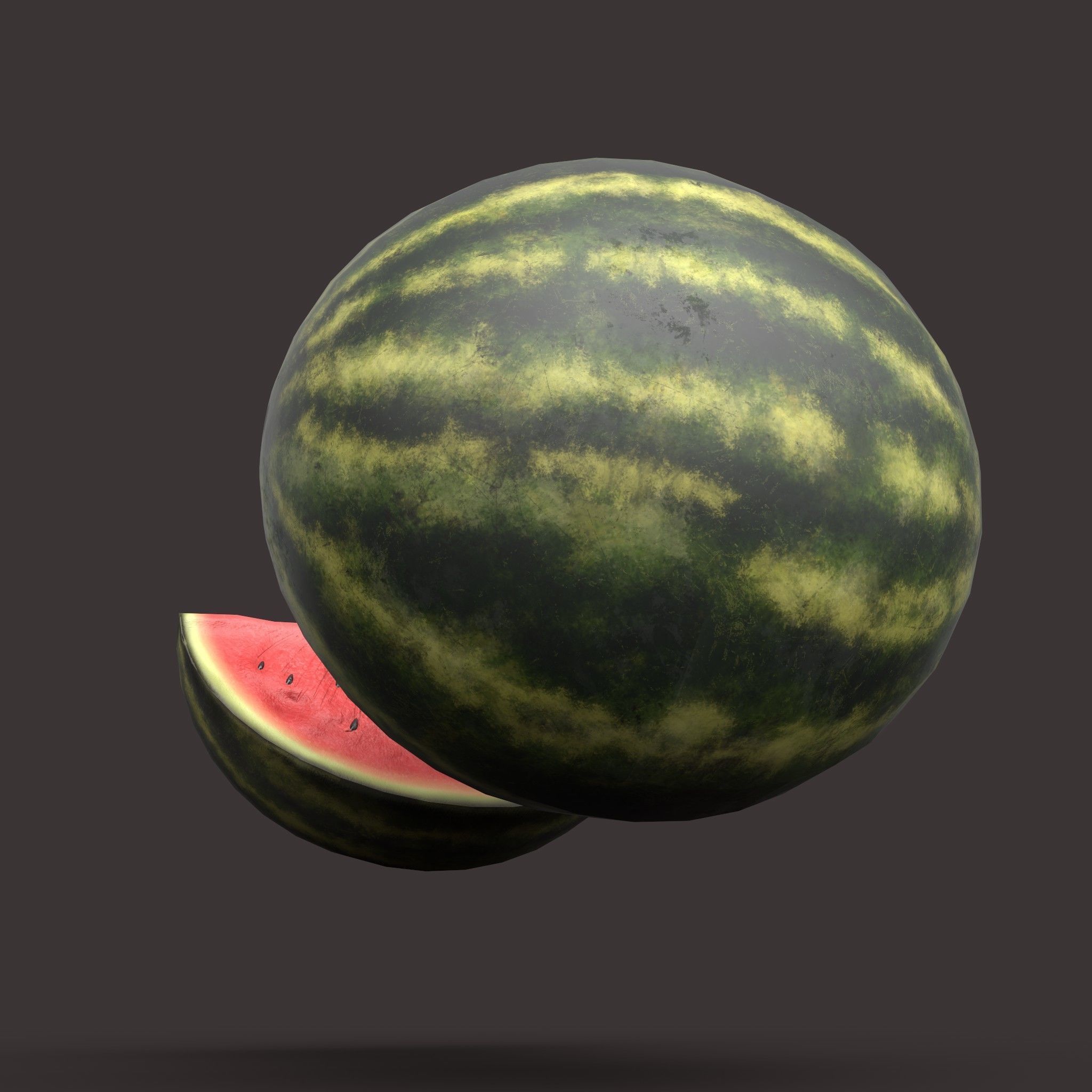 Watermelon Low-poly 3D model_21
