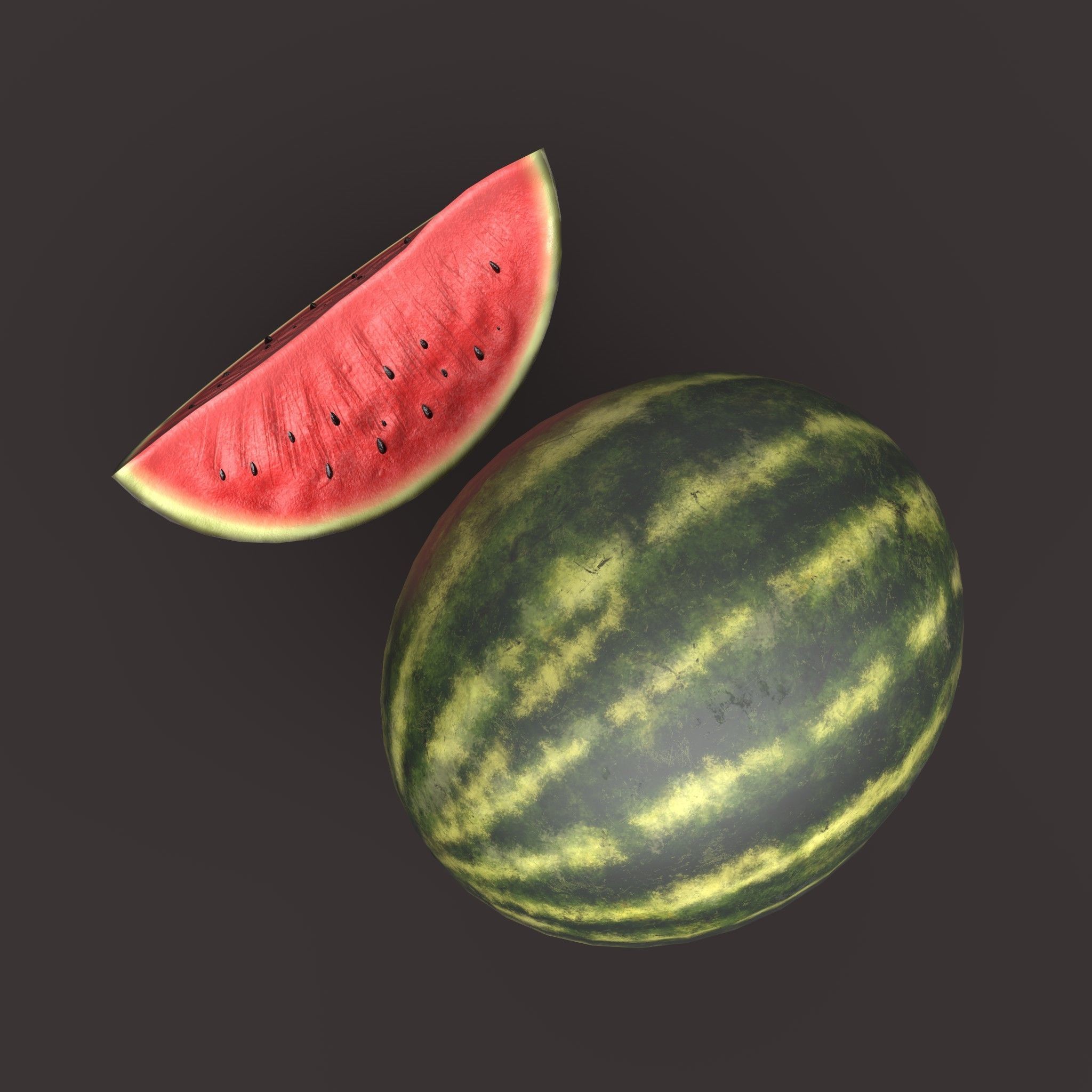 Watermelon Low-poly 3D model_15