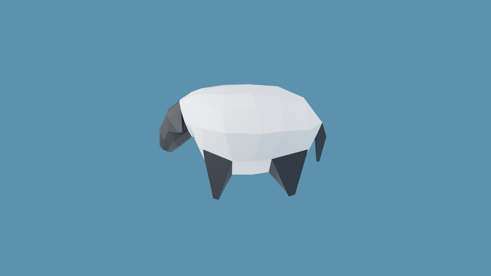 Low Poly sheep 3D model Low-poly 3D model_1
