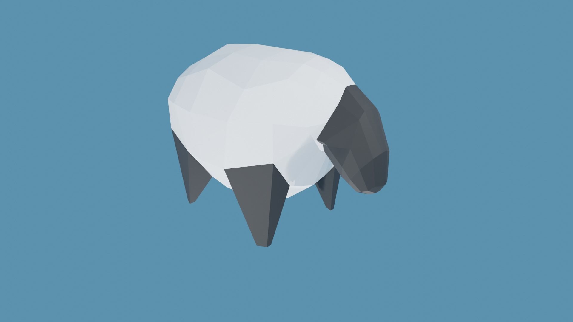 Low Poly sheep 3D model Low-poly 3D model_2