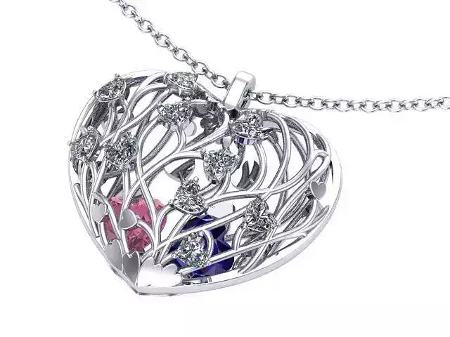 Silver Heart Pendant  3D print model