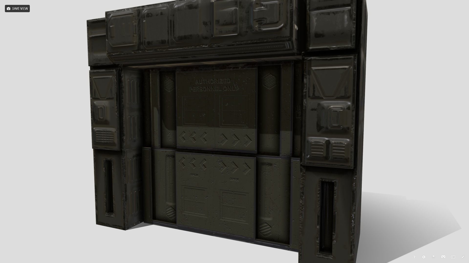 Blast Doors Low-poly 3D model_6