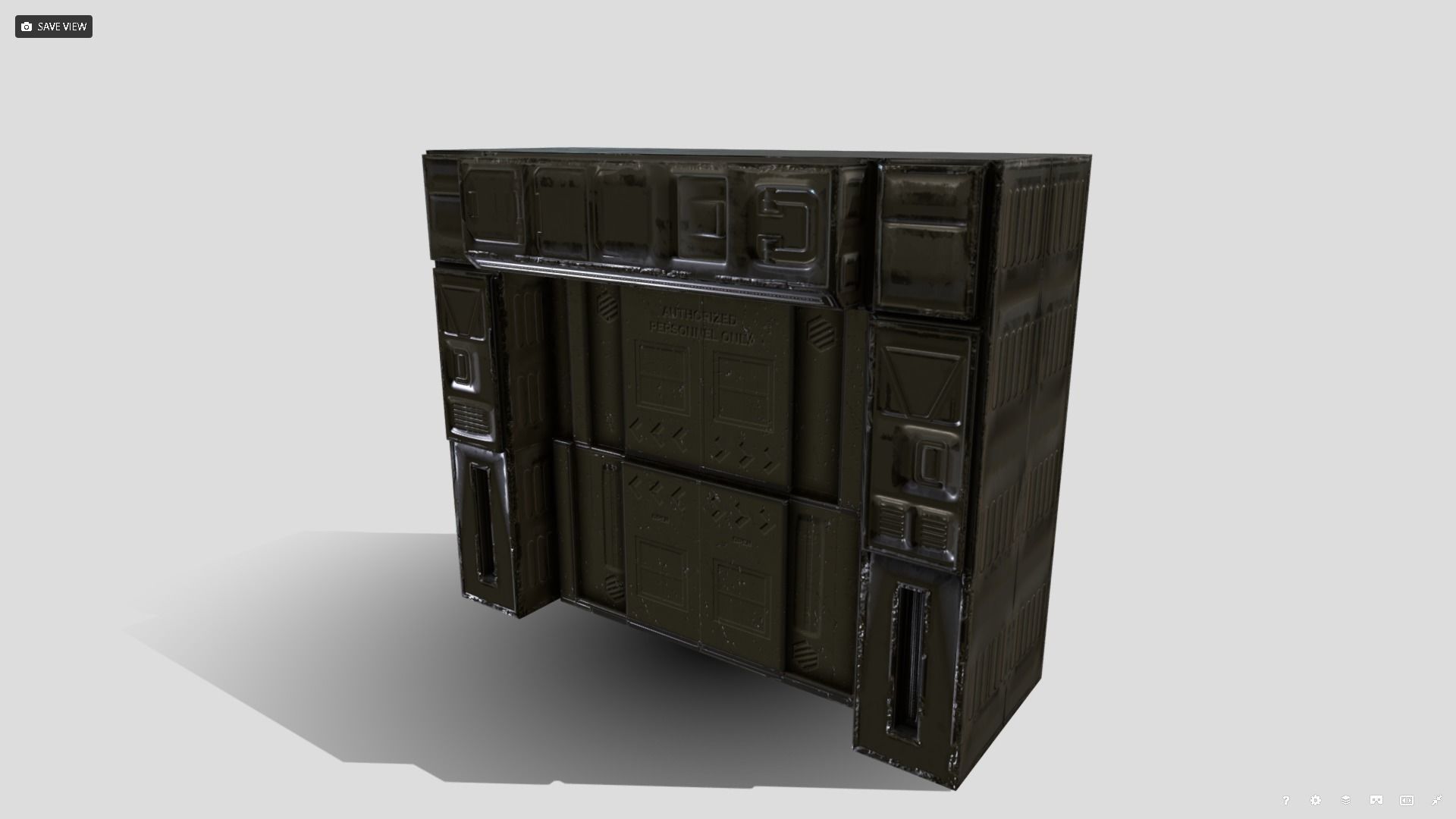 Blast Doors Low-poly 3D model_5