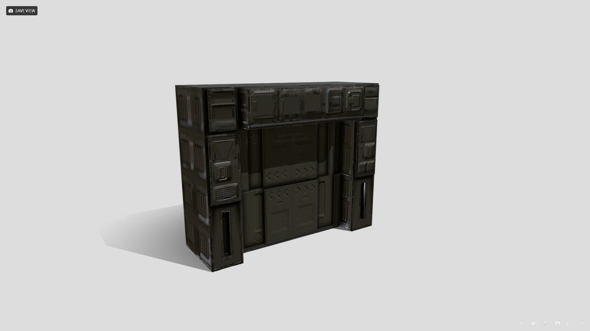 Blast Doors Low-poly 3D model_7