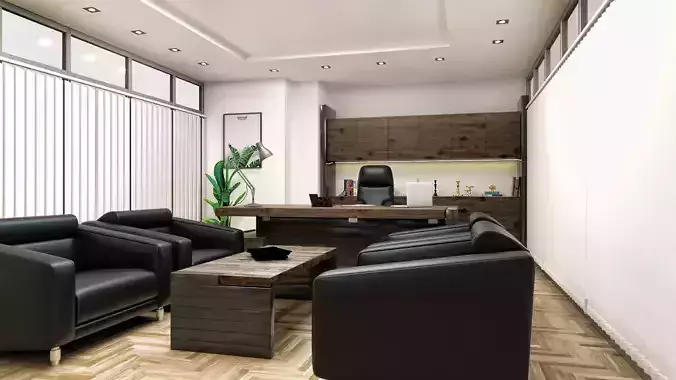 Modern Office Scene - Ready to Render