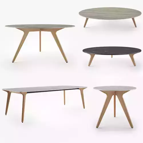 Manutti Torsa Tables Collection 3D model