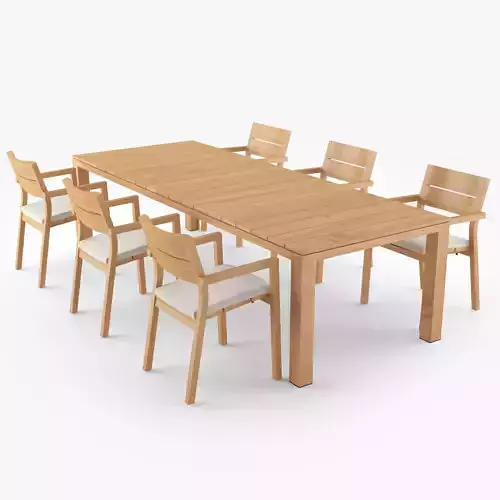 Tribu Kos Dining Table and Chair 3D model