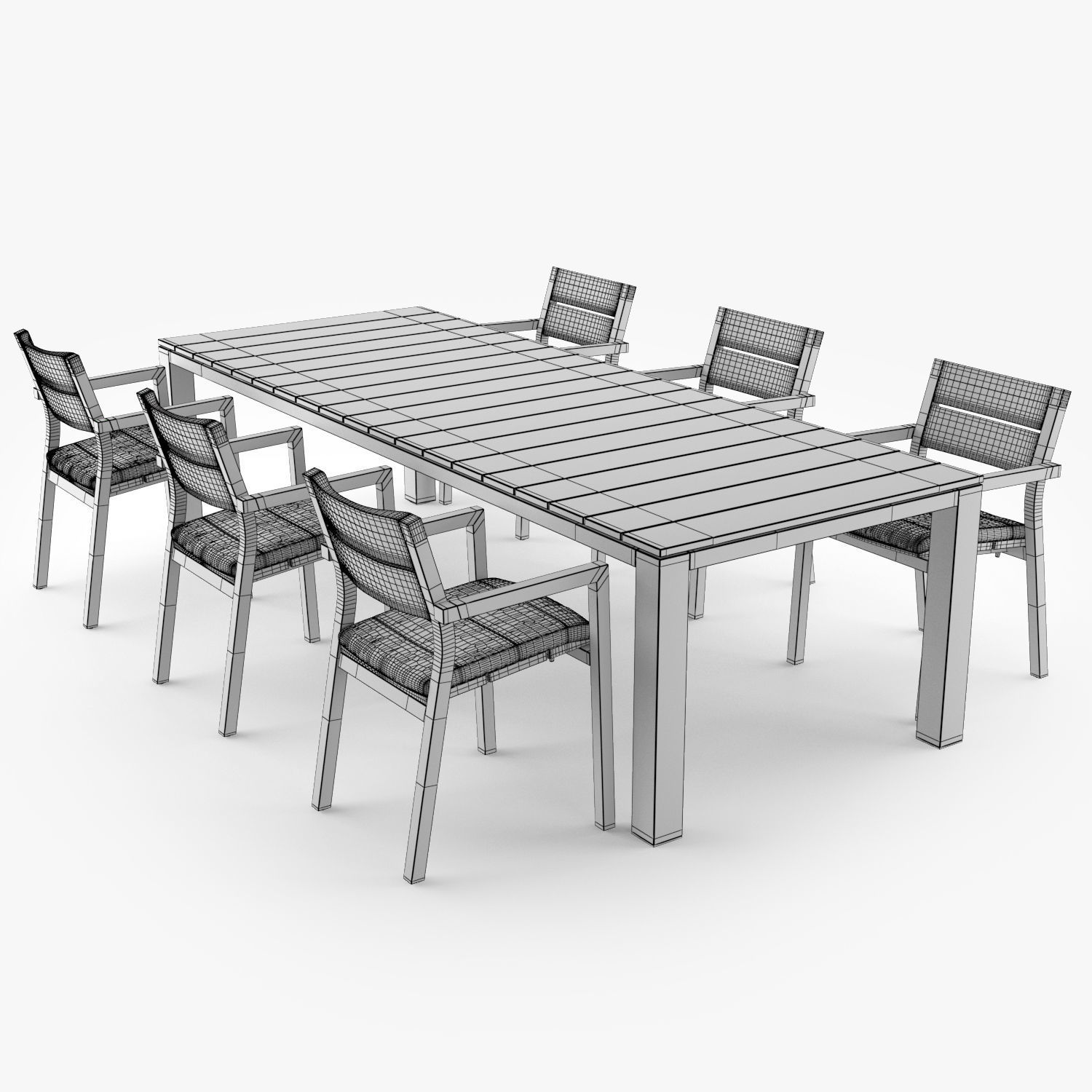 Tribu Kos Dining Table and Chair 3D model_3