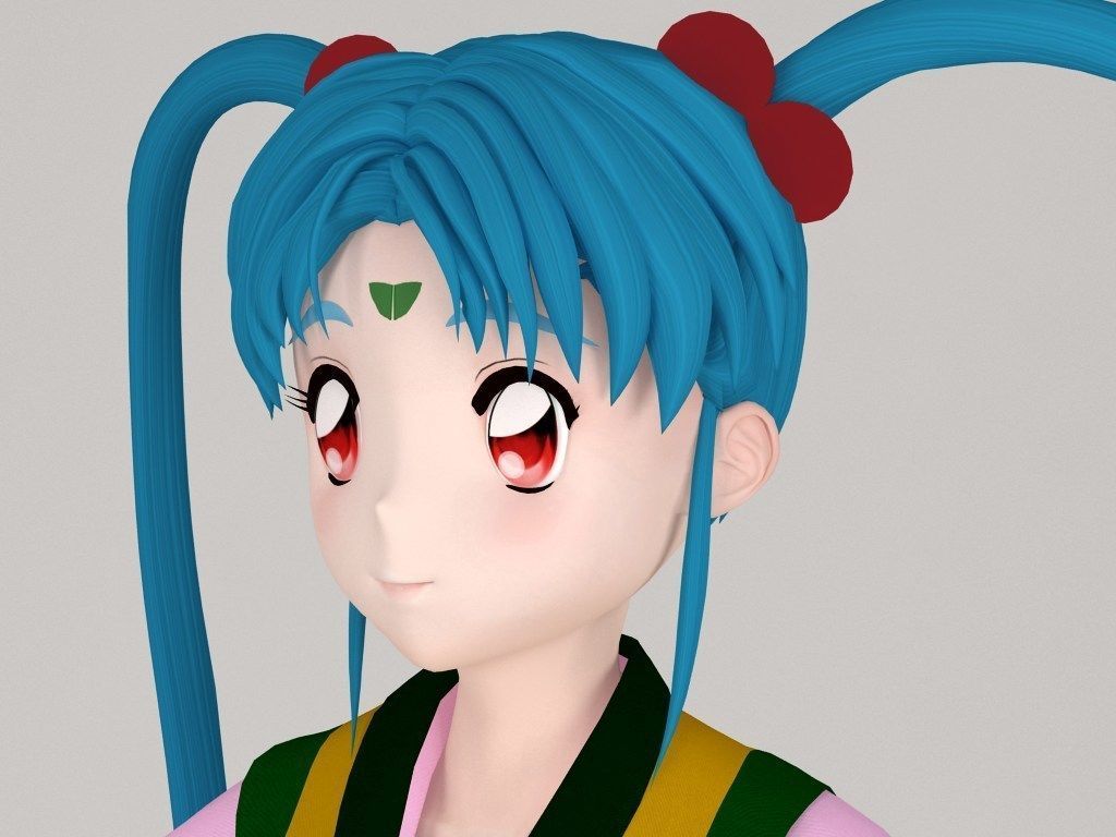 T pose nonrigged model of Sasami Masaki Jurai anime girl 3D model_2