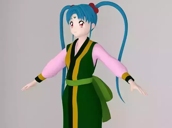 T pose nonrigged model of Sasami Masaki Jurai anime girl 3D model