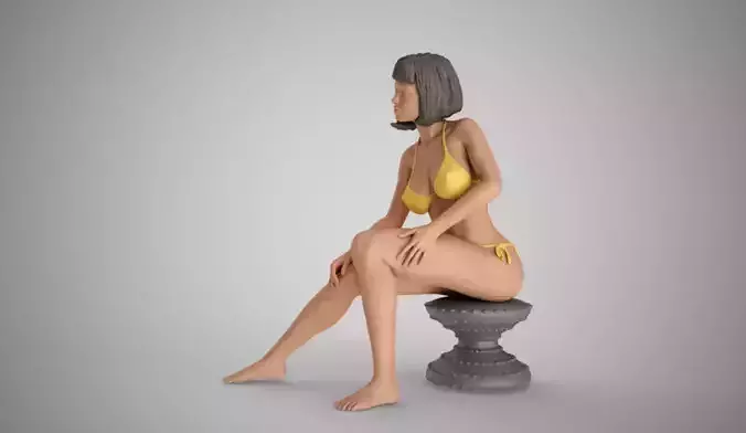 Girl Sitting on Stool