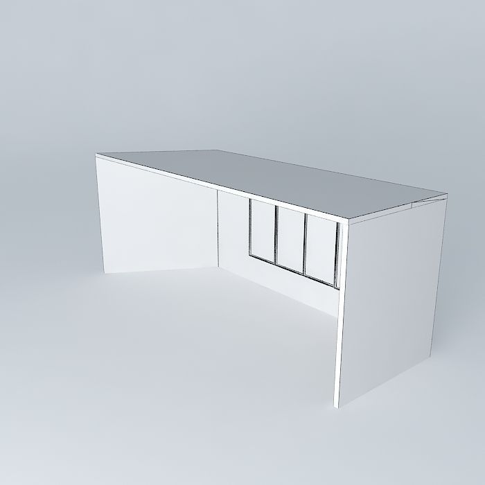 Wall with window Free 3D model_4