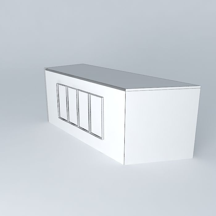 Wall with window Free 3D model_3
