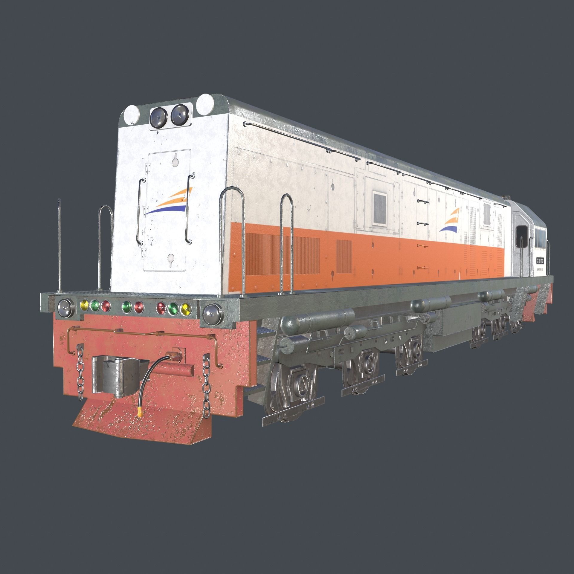CC 201 Locomotive Low-poly 3D model_2